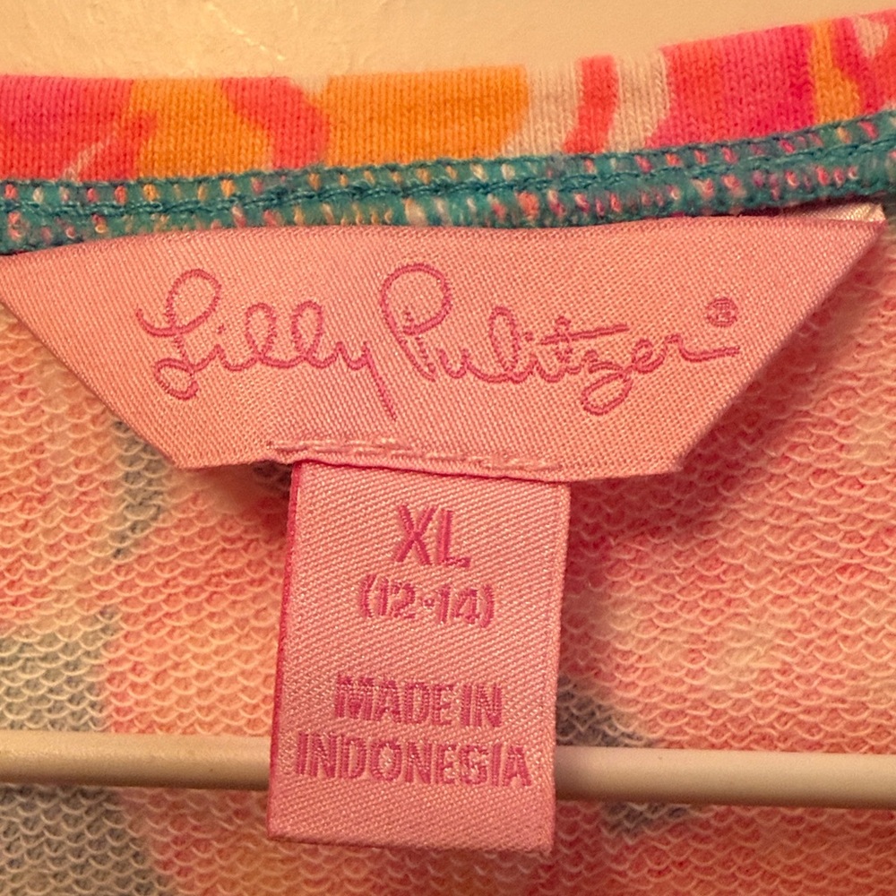 Lilly Pulitzer Girls Coral Reef 3/4 Sleeve Top size XL 12-14 - Picture 2 of 5
